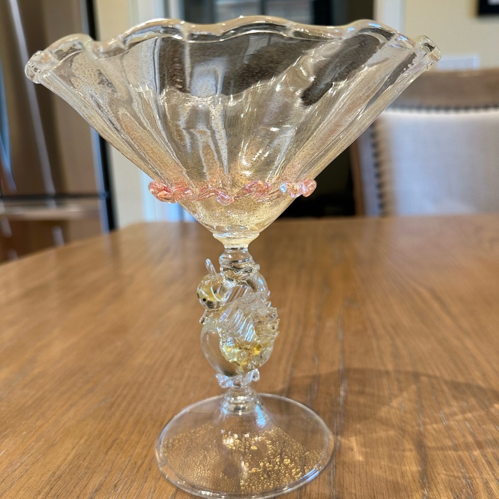 Murano Swan Compote